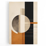 Geometric Minimalist Wall Art - Bold Circle and Line Design in Earth Tones