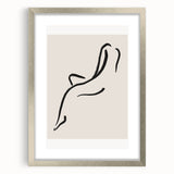 Minimalist Line Art Wall Print - Elegant Abstract Figure in Black