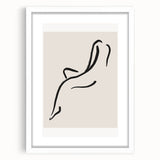 Minimalist Line Art Wall Print - Elegant Abstract Figure in Black