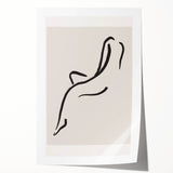 Minimalist Line Art Wall Print - Elegant Abstract Figure in Black