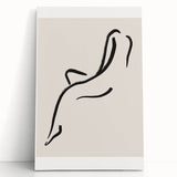 Minimalist Line Art Wall Print - Elegant Abstract Figure in Black