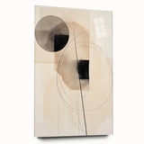 Geometric Minimalist Wall Art - Abstract Circles and Lines in Neutral Tones