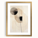 Geometric Minimalist Wall Art - Abstract Circles and Lines in Neutral Tones