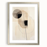 Geometric Minimalist Wall Art - Abstract Circles and Lines in Neutral Tones