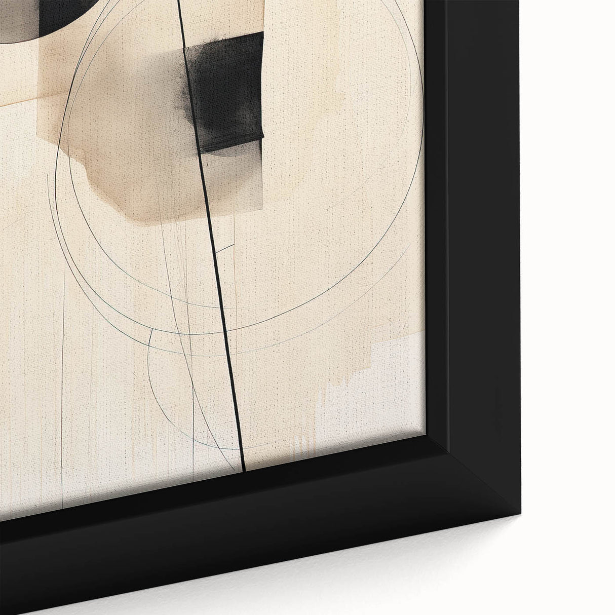 Geometric Minimalist Wall Art - Abstract Circles and Lines in Neutral Tones