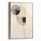 Geometric Minimalist Wall Art - Abstract Circles and Lines in Neutral Tones