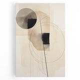 Geometric Minimalist Wall Art - Abstract Circles and Lines in Neutral Tones