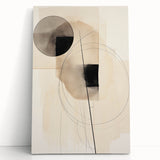Geometric Minimalist Wall Art - Abstract Circles and Lines in Neutral Tones