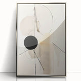 Minimalist Geometric Wall Art - Abstract Circles and Lines in Neutral Tones