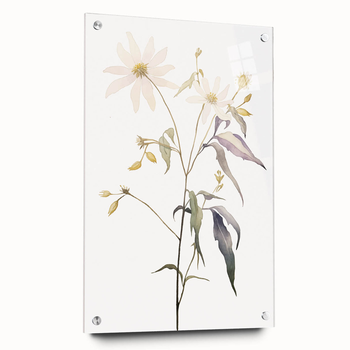 Minimalist Floral Wall Art - Delicate Watercolor Flower in Soft Tones