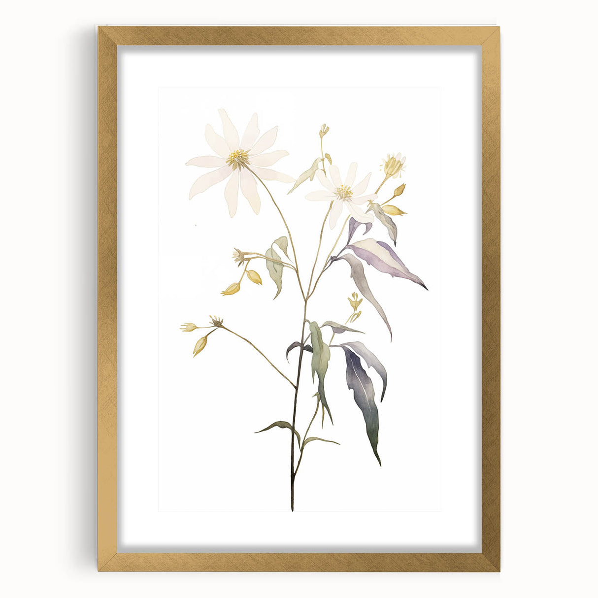Minimalist Floral Wall Art - Delicate Watercolor Flower in Soft Tones