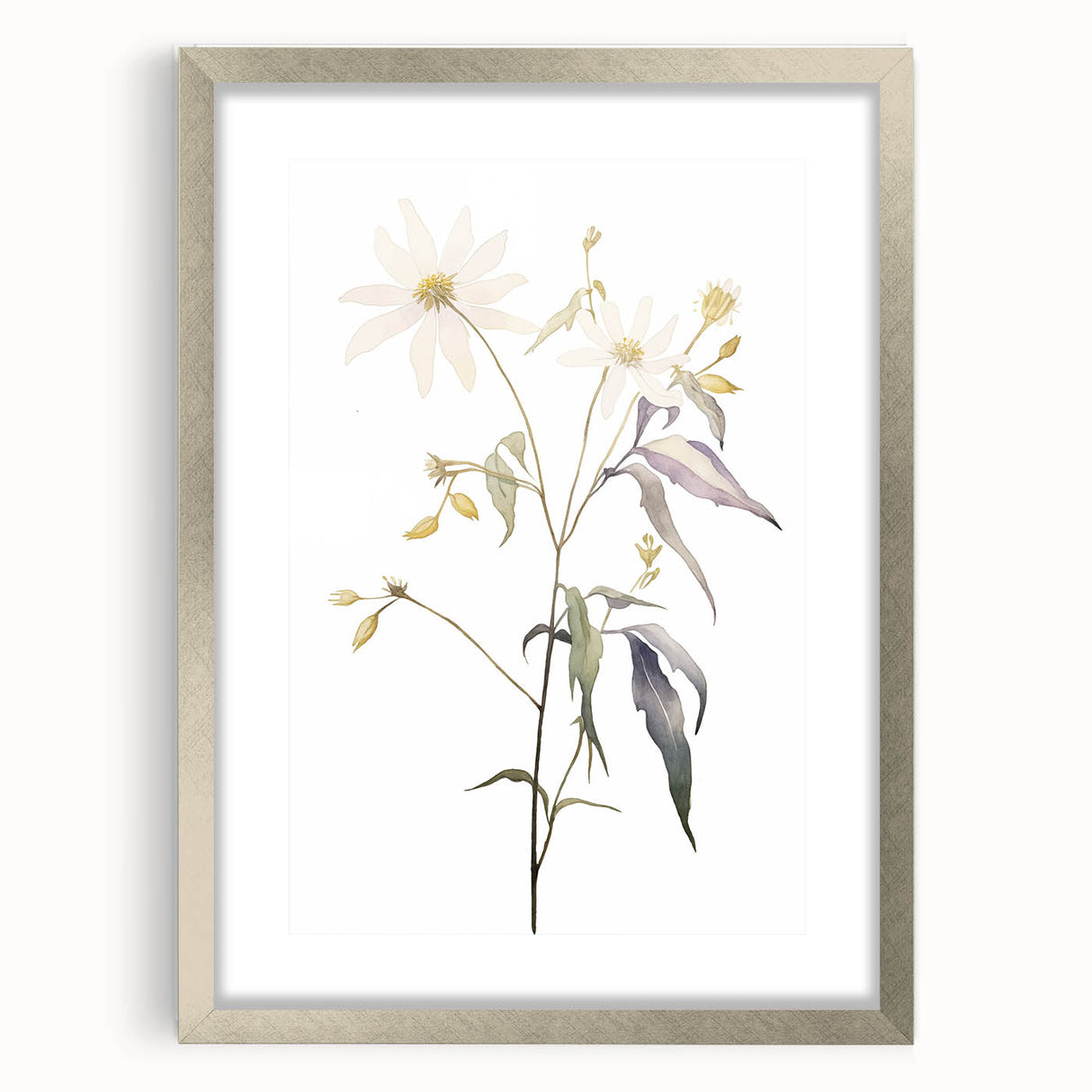 Minimalist Floral Wall Art - Delicate Watercolor Flower in Soft Tones