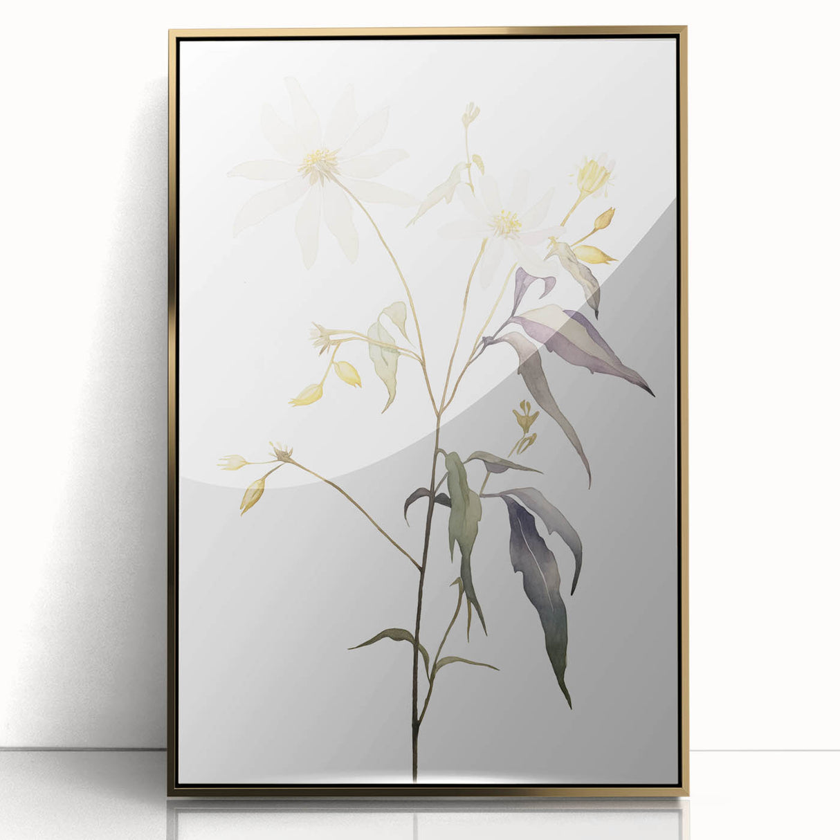 Minimalist Floral Wall Art - Delicate Watercolor Flower in Soft Tones