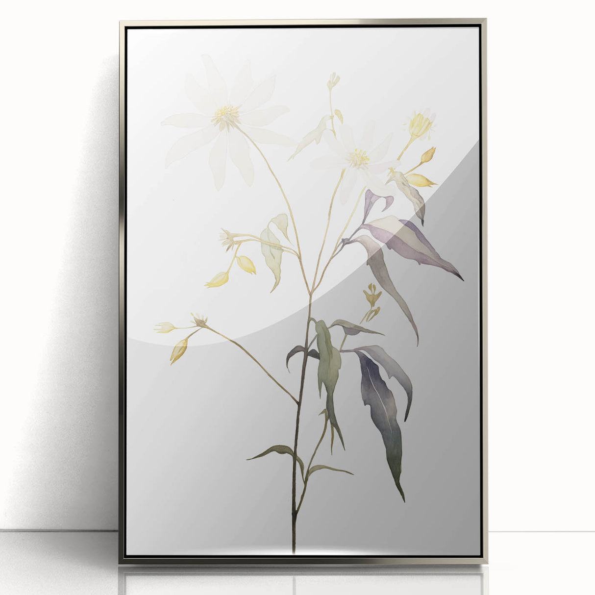 Minimalist Floral Wall Art - Delicate Watercolor Flower in Soft Tones