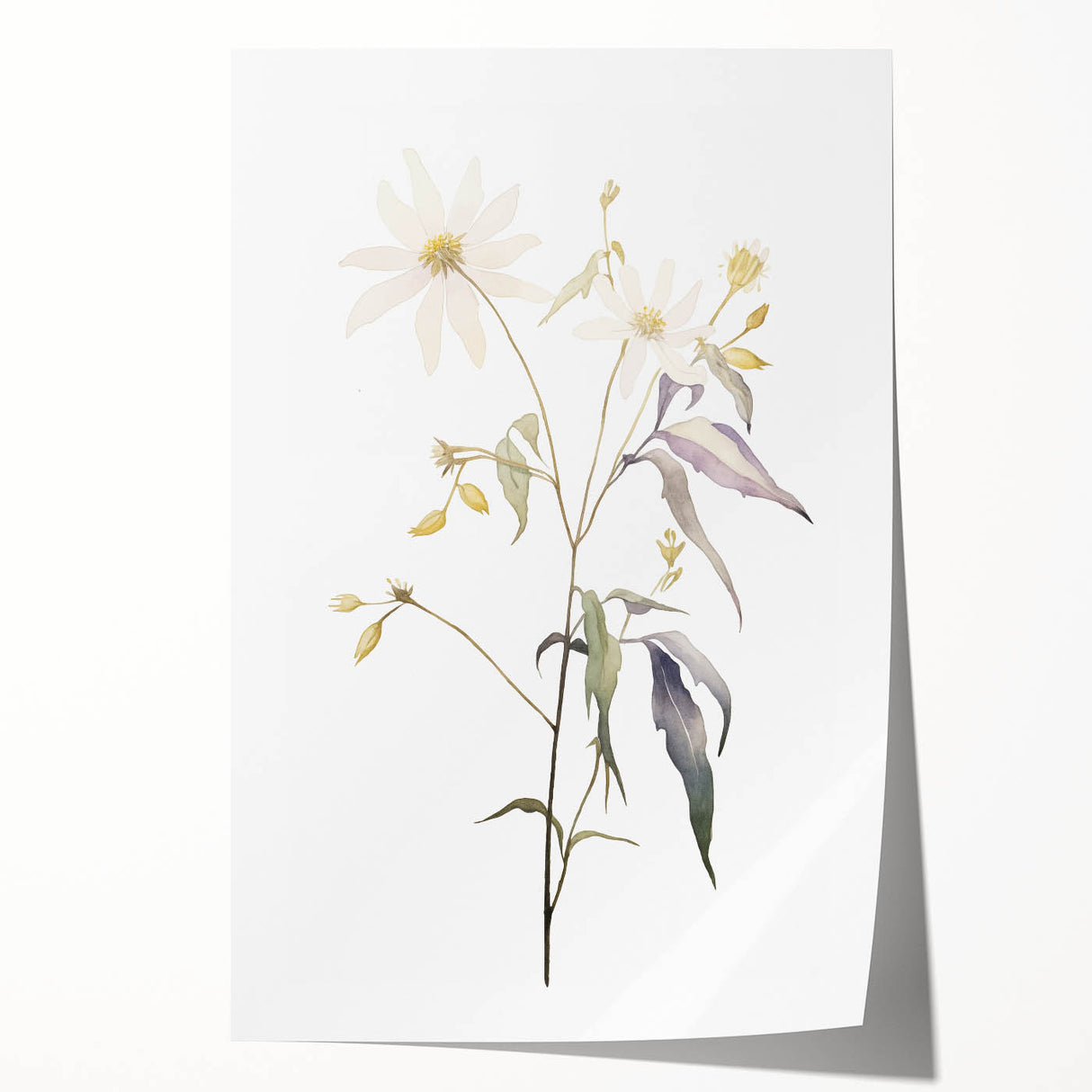 Minimalist Floral Wall Art - Delicate Watercolor Flower in Soft Tones