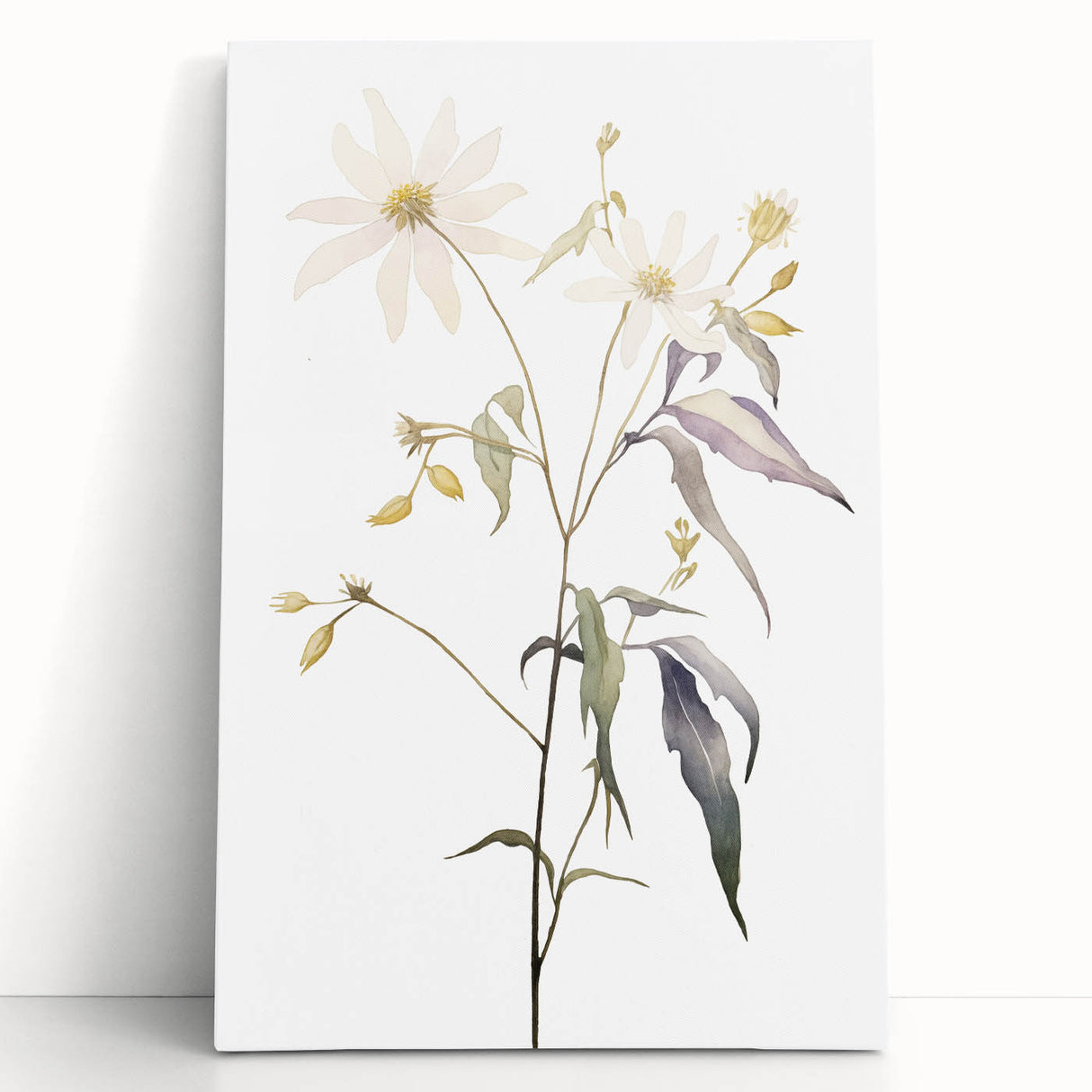 Minimalist Floral Wall Art - Delicate Watercolor Flower in Soft Tones