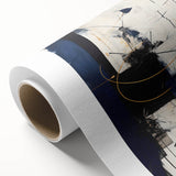 Bold Abstract Geometric Wall Art - Navy, Black, and Gold Modern Design