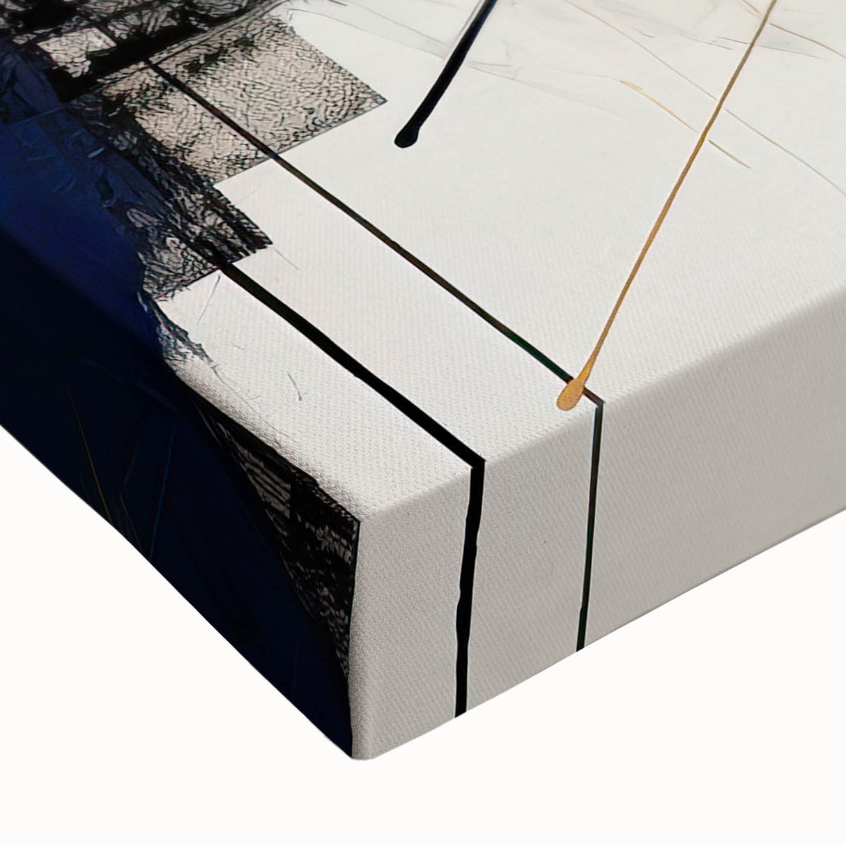 Bold Abstract Geometric Wall Art - Navy, Black, and Gold Modern Design