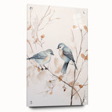 Minimalist Bird Wall Art - Delicate Watercolor Birds and Branches Design