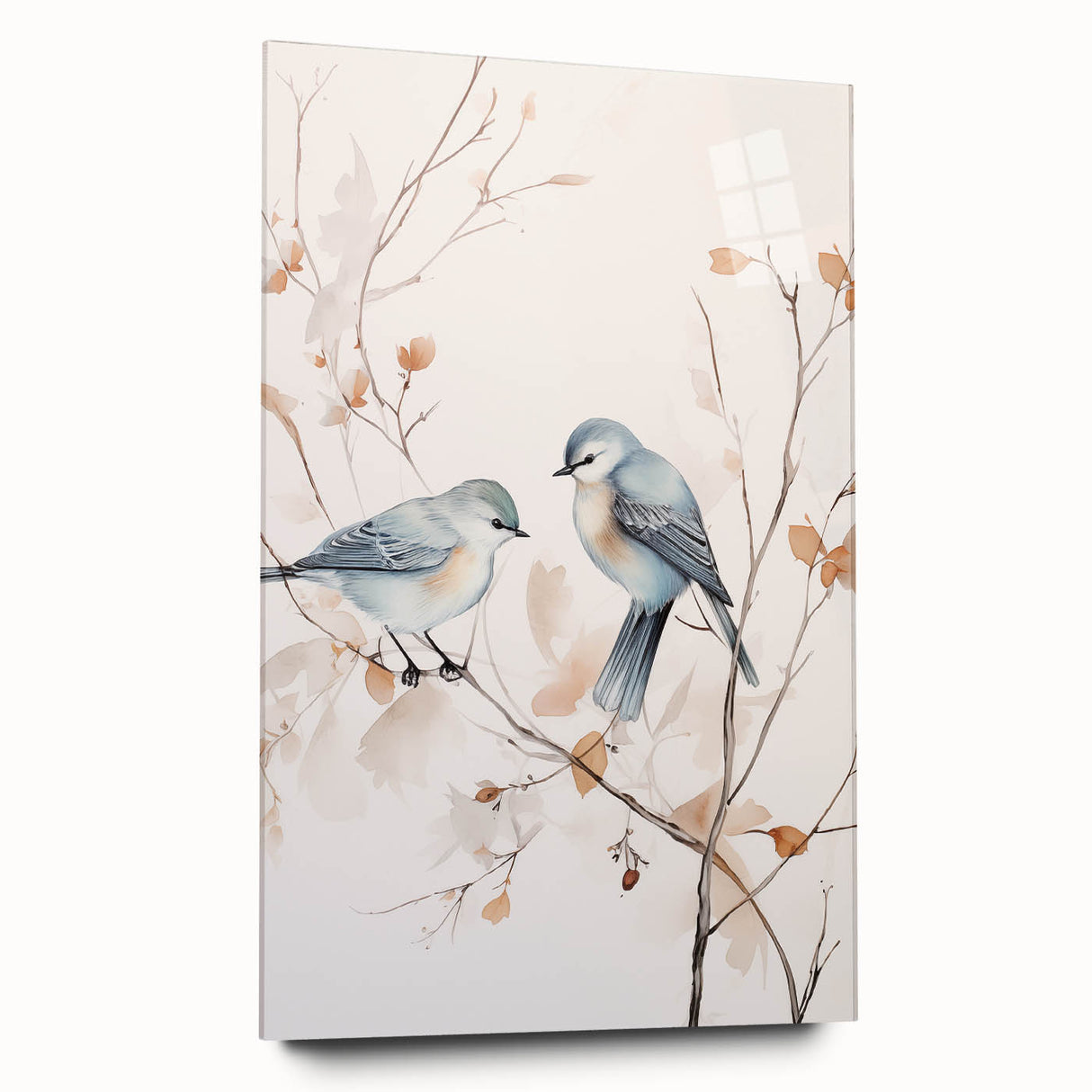 Minimalist Bird Wall Art - Delicate Watercolor Birds and Branches Design