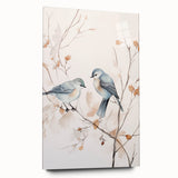 Minimalist Bird Wall Art - Delicate Watercolor Birds and Branches Design