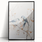 Minimalist Bird Wall Art - Delicate Watercolor Birds and Branches Design