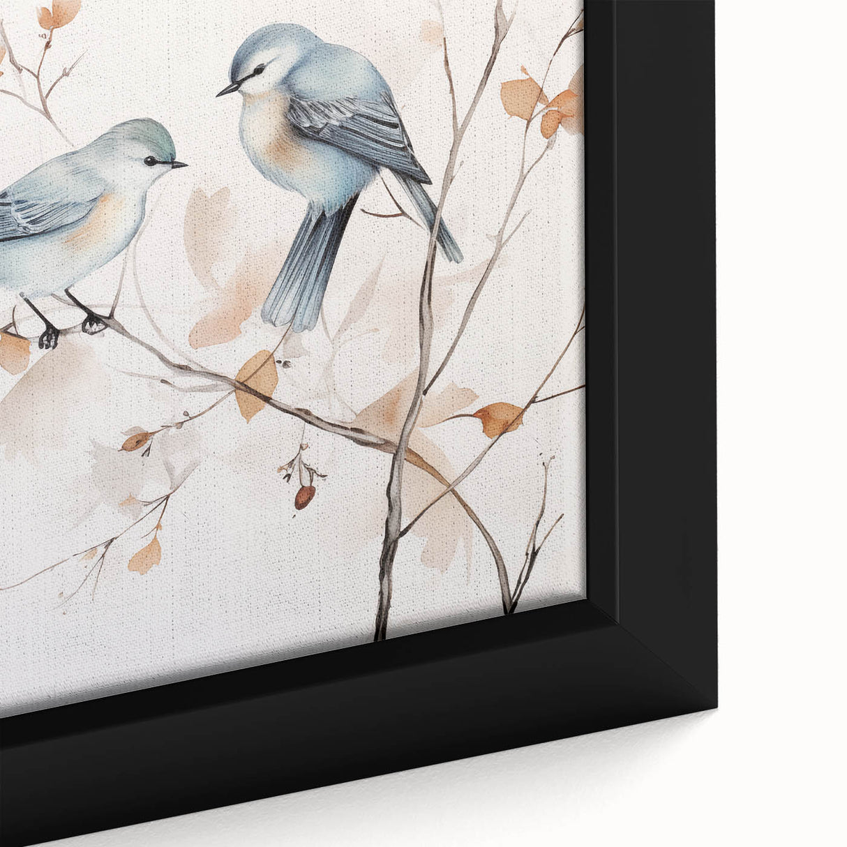 Minimalist Bird Wall Art - Delicate Watercolor Birds and Branches Design
