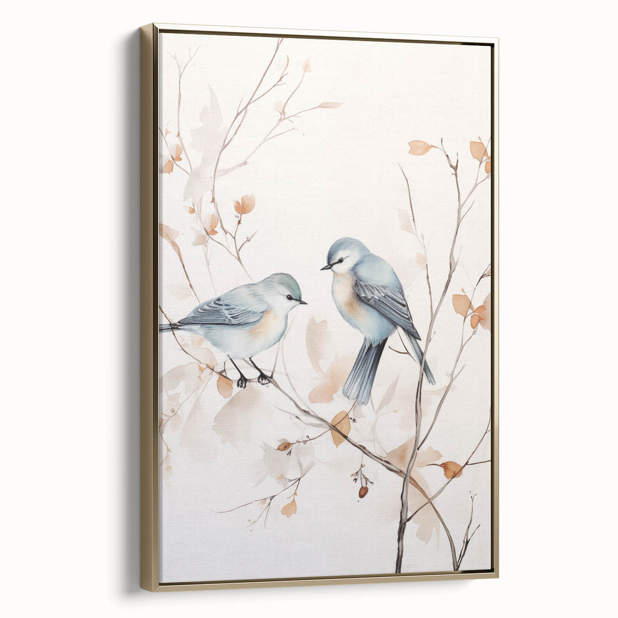 Minimalist Bird Wall Art - Delicate Watercolor Birds and Branches Design
