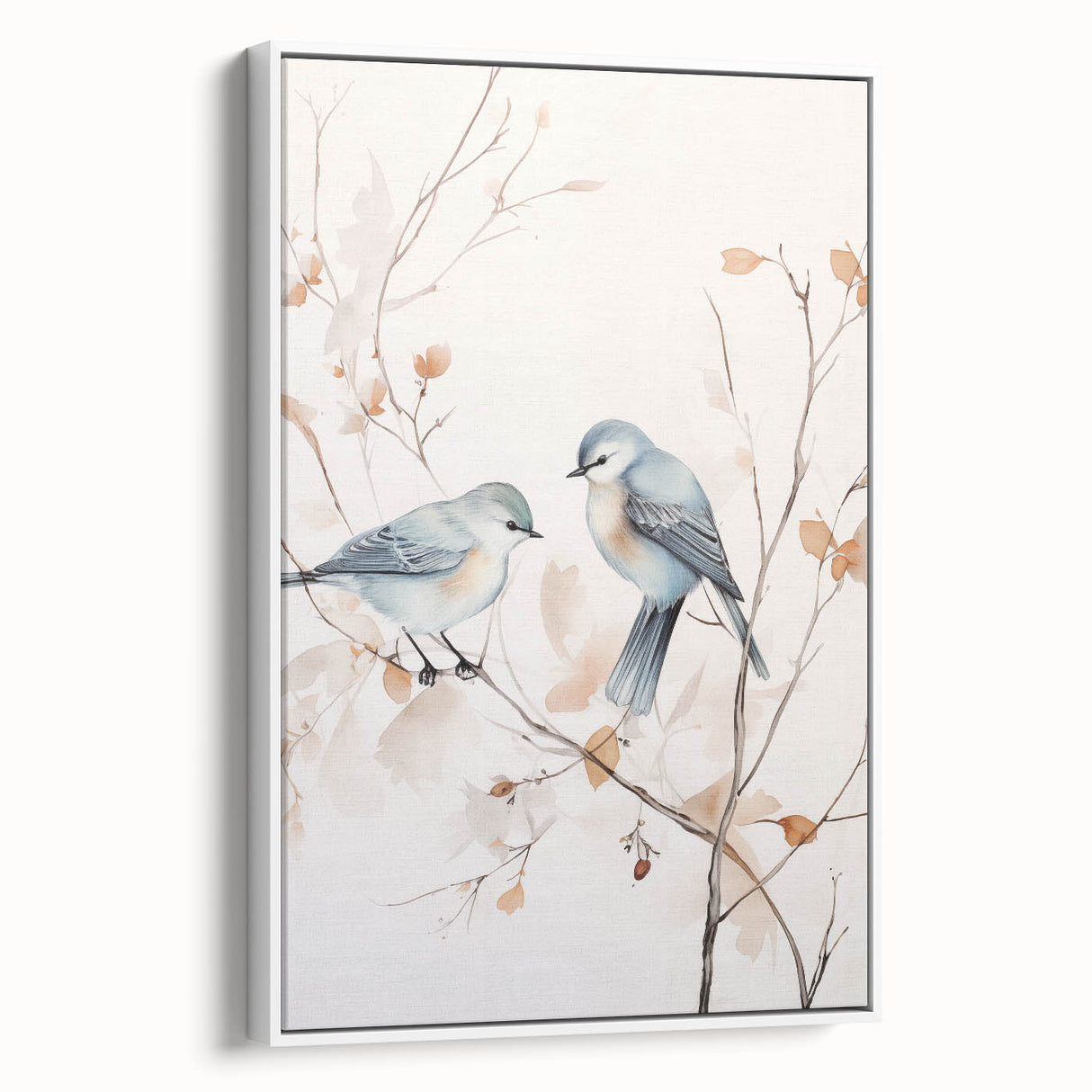 Minimalist Bird Wall Art - Delicate Watercolor Birds and Branches Design