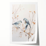 Minimalist Bird Wall Art - Delicate Watercolor Birds and Branches Design