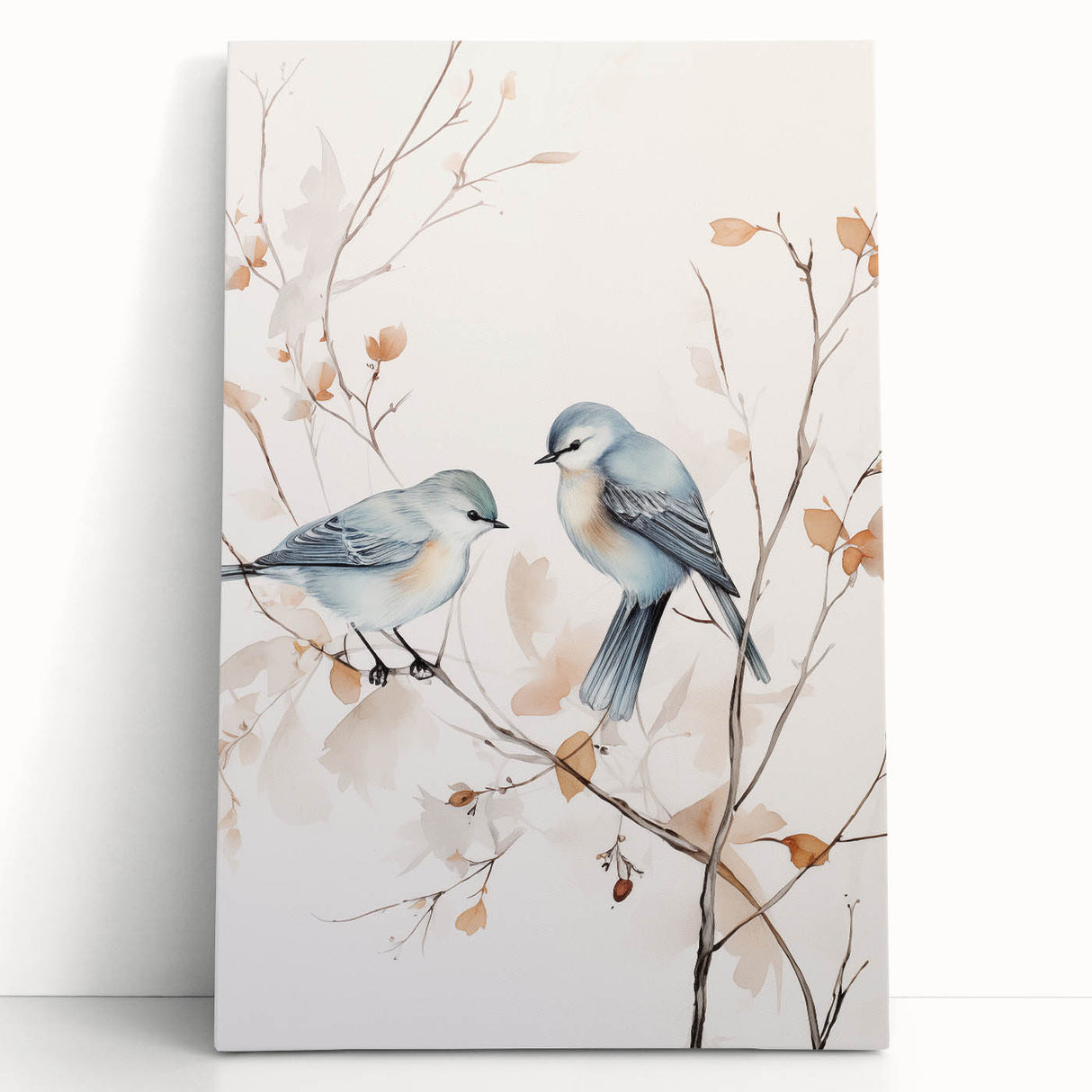 Minimalist Bird Wall Art - Delicate Watercolor Birds and Branches Design