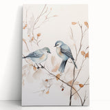 Minimalist Bird Wall Art - Delicate Watercolor Birds and Branches Design