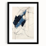Bold Minimalist Abstract Wall Art - Dynamic Blue and Black Design