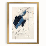 Bold Minimalist Abstract Wall Art - Dynamic Blue and Black Design
