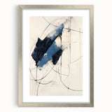 Bold Minimalist Abstract Wall Art - Dynamic Blue and Black Design