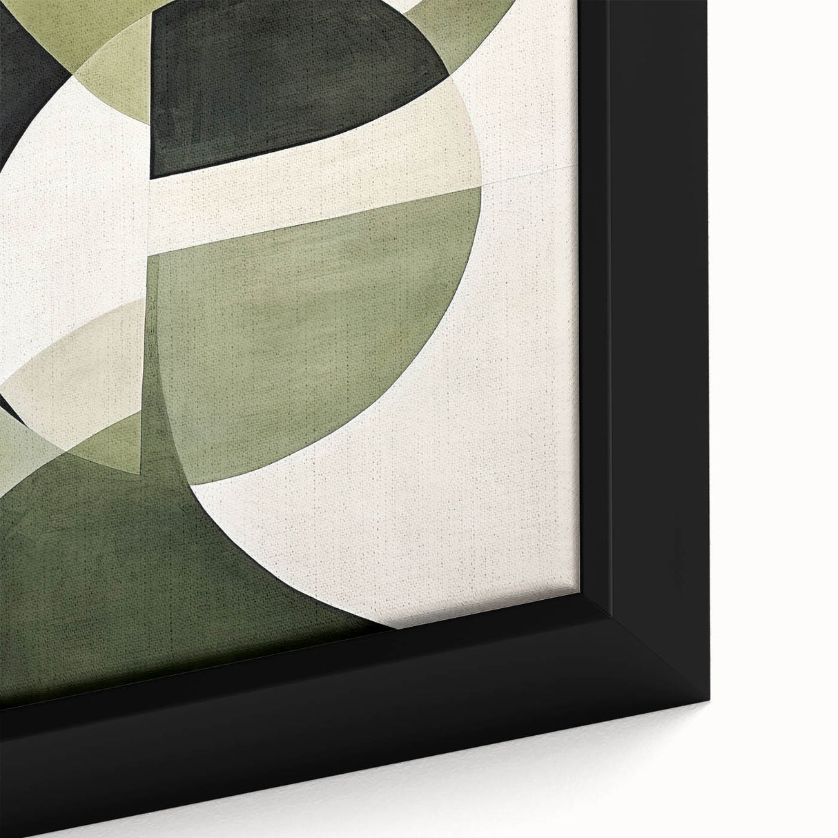 Geometric Minimalist Wall Art - Abstract Green and White Curves Design