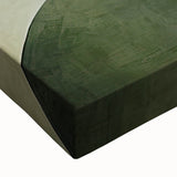 Geometric Minimalist Wall Art - Abstract Green and White Curves Design