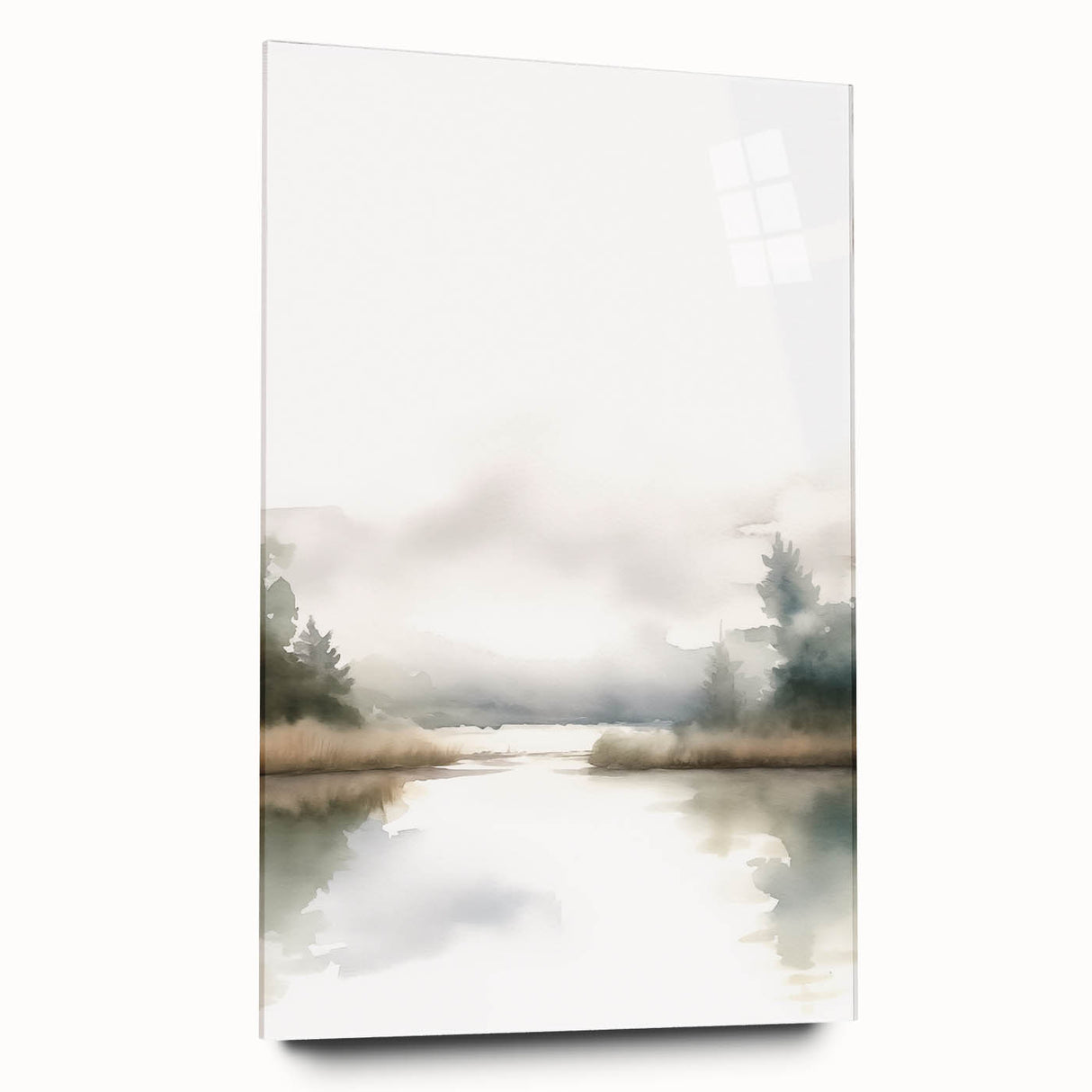 Minimalist Watercolor Landscape Wall Art - Tranquil Nature Scene