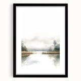 Minimalist Watercolor Landscape Wall Art - Tranquil Nature Scene