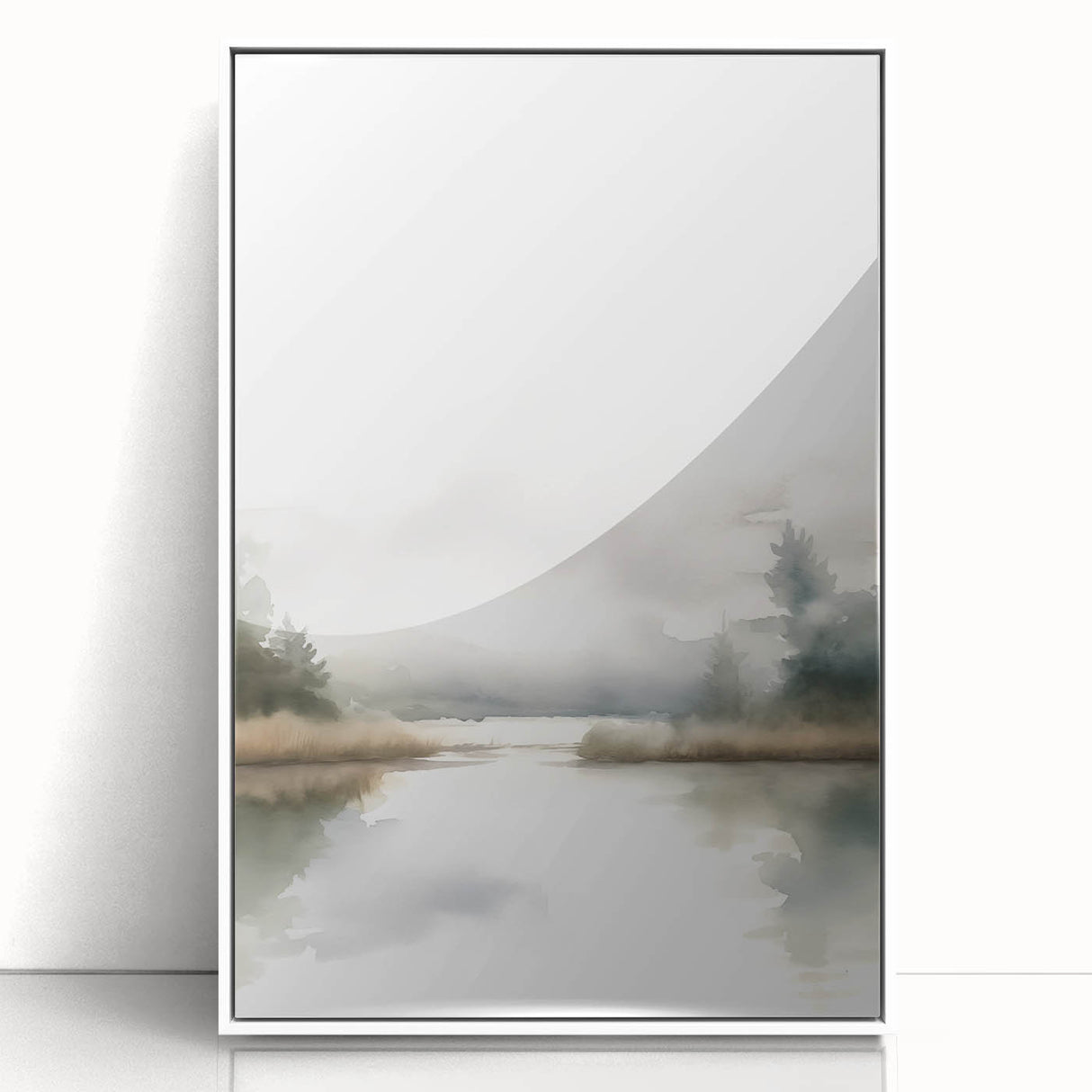 Minimalist Watercolor Landscape Wall Art - Tranquil Nature Scene