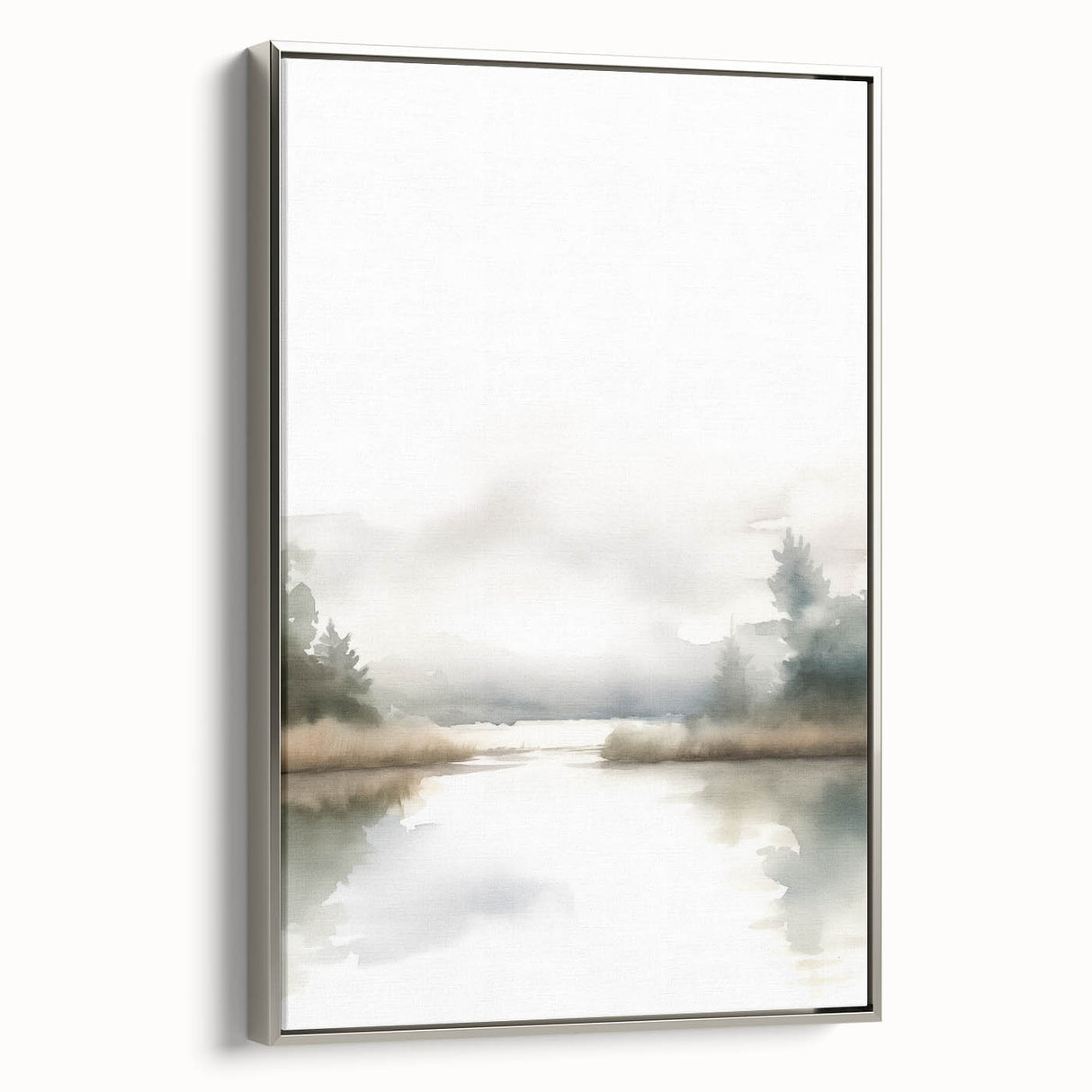 Minimalist Watercolor Landscape Wall Art - Tranquil Nature Scene