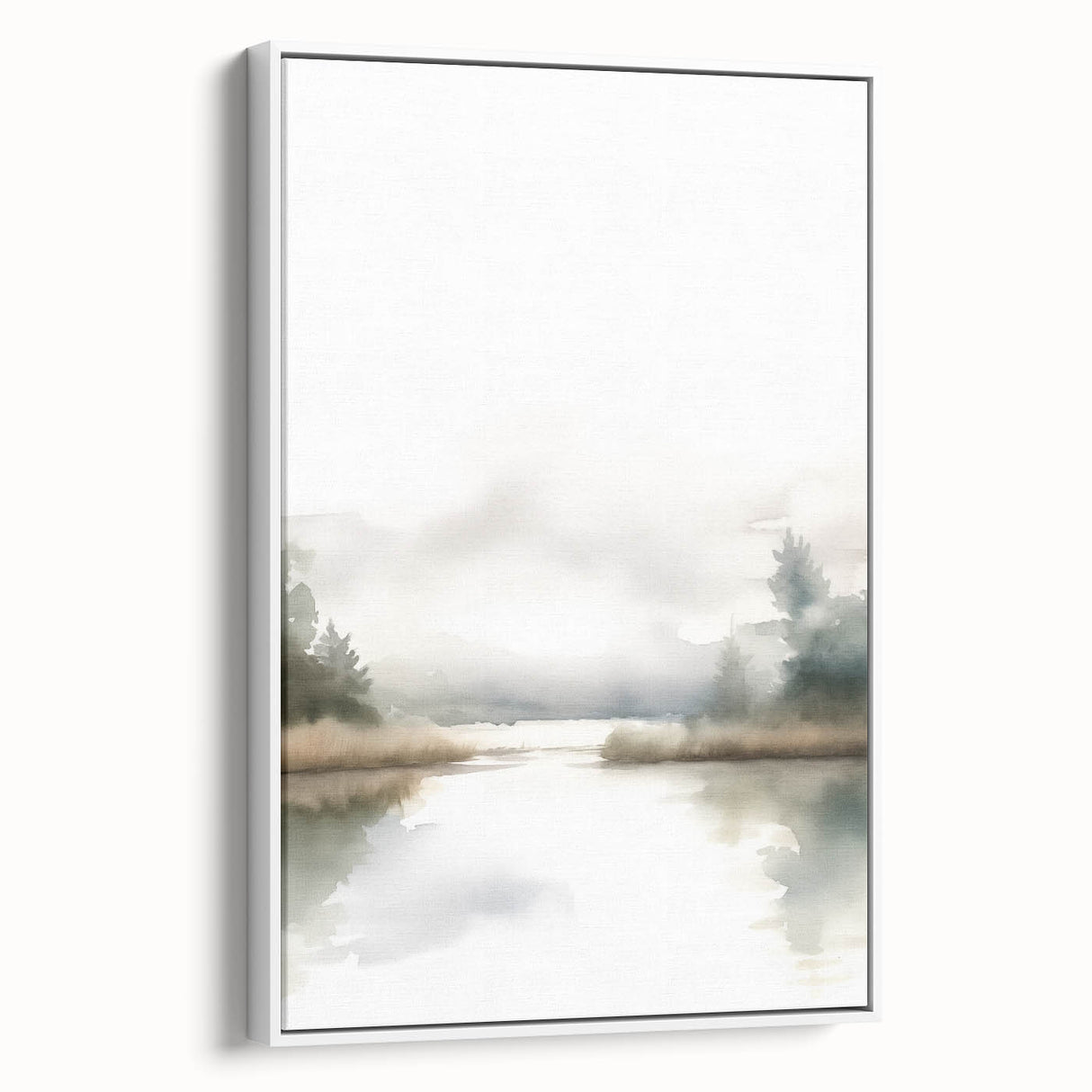 Minimalist Watercolor Landscape Wall Art - Tranquil Nature Scene