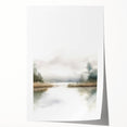 Minimalist Watercolor Landscape Wall Art - Tranquil Nature Scene