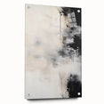 Abstract Minimalist Wall Art - Soft White and Bold Black Brushstrokes