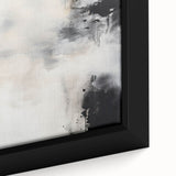 Abstract Minimalist Wall Art - Soft White and Bold Black Brushstrokes