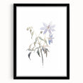 Minimalist Floral Wall Art - Soft Watercolor Flowers in Pale Blue Tones