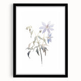 Minimalist Floral Wall Art - Soft Watercolor Flowers in Pale Blue Tones