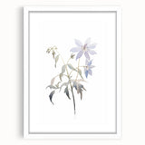 Minimalist Floral Wall Art - Soft Watercolor Flowers in Pale Blue Tones