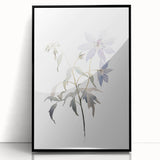 Minimalist Floral Wall Art - Soft Watercolor Flowers in Pale Blue Tones