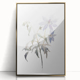 Minimalist Floral Wall Art - Soft Watercolor Flowers in Pale Blue Tones